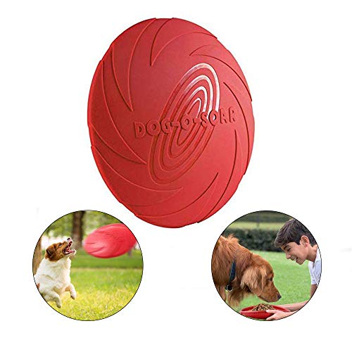YFOX Frisbee Naturkautschuk Hundespielzeug schwimmend (rot)