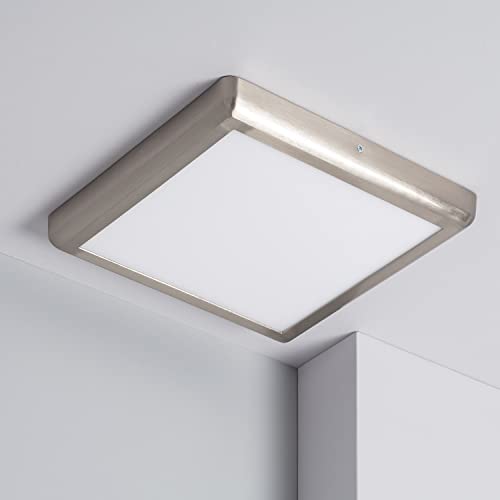LEDKIA LIGHTING LED-Leuchte 24W Eckig Metall 300x300 mm Design Silber Warmes Weiß 2800K - 3200K 120º