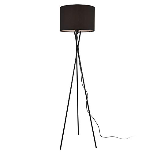 lux.pro Stehleuchte 'Grenoble' 154cm 1x E27 60W Stehlampe Design Standleuchte Stand Lampe Metall Schwarz