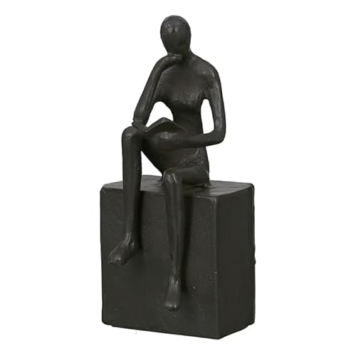 Casablanca - Figur, Skulptur, Dekofigur - Readable - lesende Frau - Eisen - brüniert - 16 x 6,5 x 6 cm