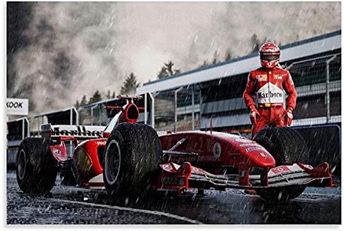 Leinwand Malerei Bild Über Michael Schumacher Legend Driver of F Race Rainning Day Posts for Family Decor Poster Wandkunst Bilder Und Drucke 23.6"x35.4"(60x90cm) Kein Rahmen