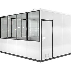 Mobiles Raumsystem WSM, L 4090 x B 3045 mm, für Innen, mit Fußboden, grauweiß RAL 9002/anthr.grau RAL 7016
