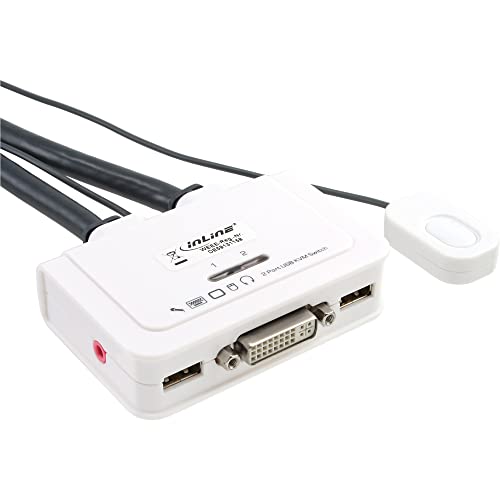 InLine KVM Switch Adapter (2-Port, DVI, USB, Audio) weiß