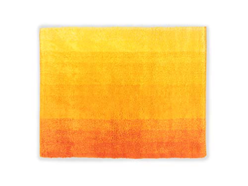 Dyckhoff Badteppich „Colori erhältlich in 6 trendigen Farbkombinationen und 3 verschiedenen Größen - ultraweich und angenehm an den Füßen, 55 x 65 cm, gelb