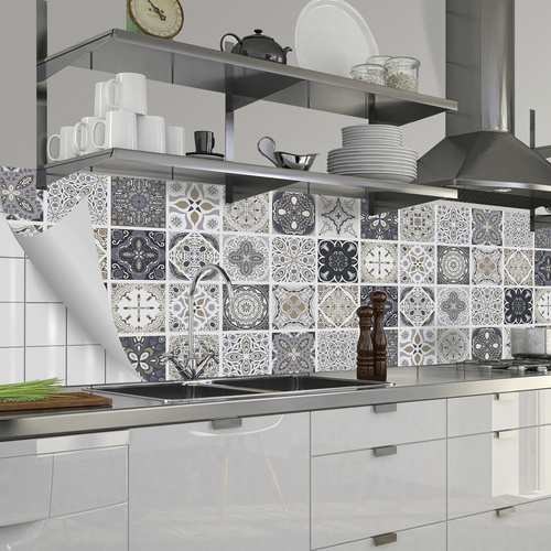 mySPOTTI Küchenrückwand-Panel »fixy«, grau/weiß/beige