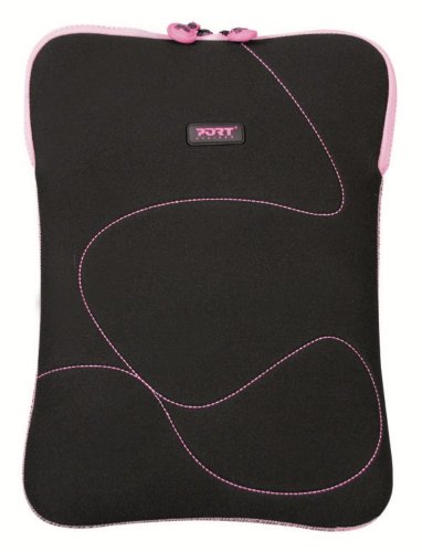 Port Delhi Skin Tasche 38,1 cm (15 Zoll) bis 40,6 cm (16 Zoll) für Notebook schwarz/pink