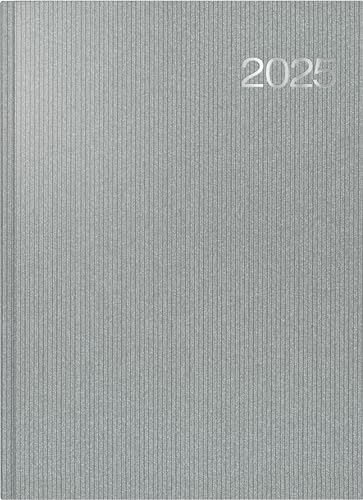 rido/idé Buchkalender Modell Conform (2025), 1 Seite = 1 Tag, A4, 384 Seiten, Kunststoff-Einband Visicron metallic, silberfarben