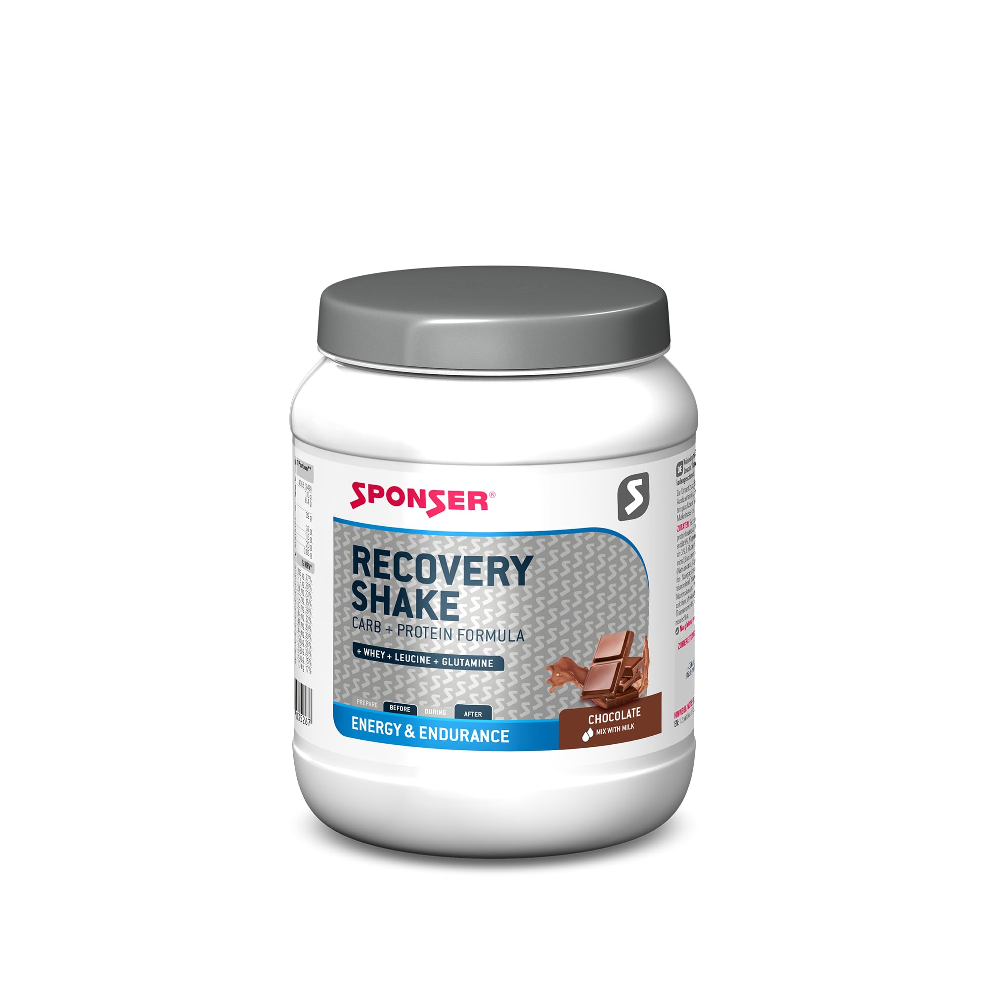 Sponser Recovery Shake, 900 g Dose, Chocolate