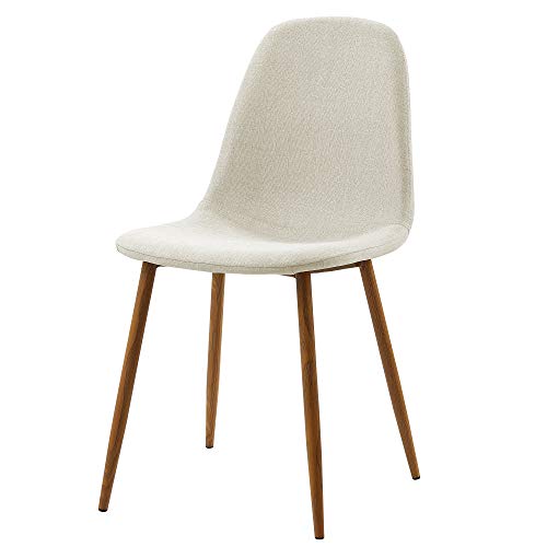 Versanora Minimalista 2er-Set Küchenstühle aus weißem Stoff (nur Stühle), Einheitsgröße