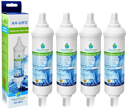 4x AH-UIFC Compatilbe Wasserfilter für Kühlschrank LG & Hotpoint BL9808, 3890JC2990A, 5231JA2012B, 5231JA2012A & Daewoo DD-7098 - mit Schraubanschluss