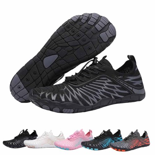 Hike Footwear Barefoot for Women Men,Healthy & Non-Slip Barefoot Shoes,Wide Toe Box Walking Shoes & Hiking Boot,Breathable Fashion for Walking,Shoes Outdoor Athletic,Beach Shoesday. (Black, 39)