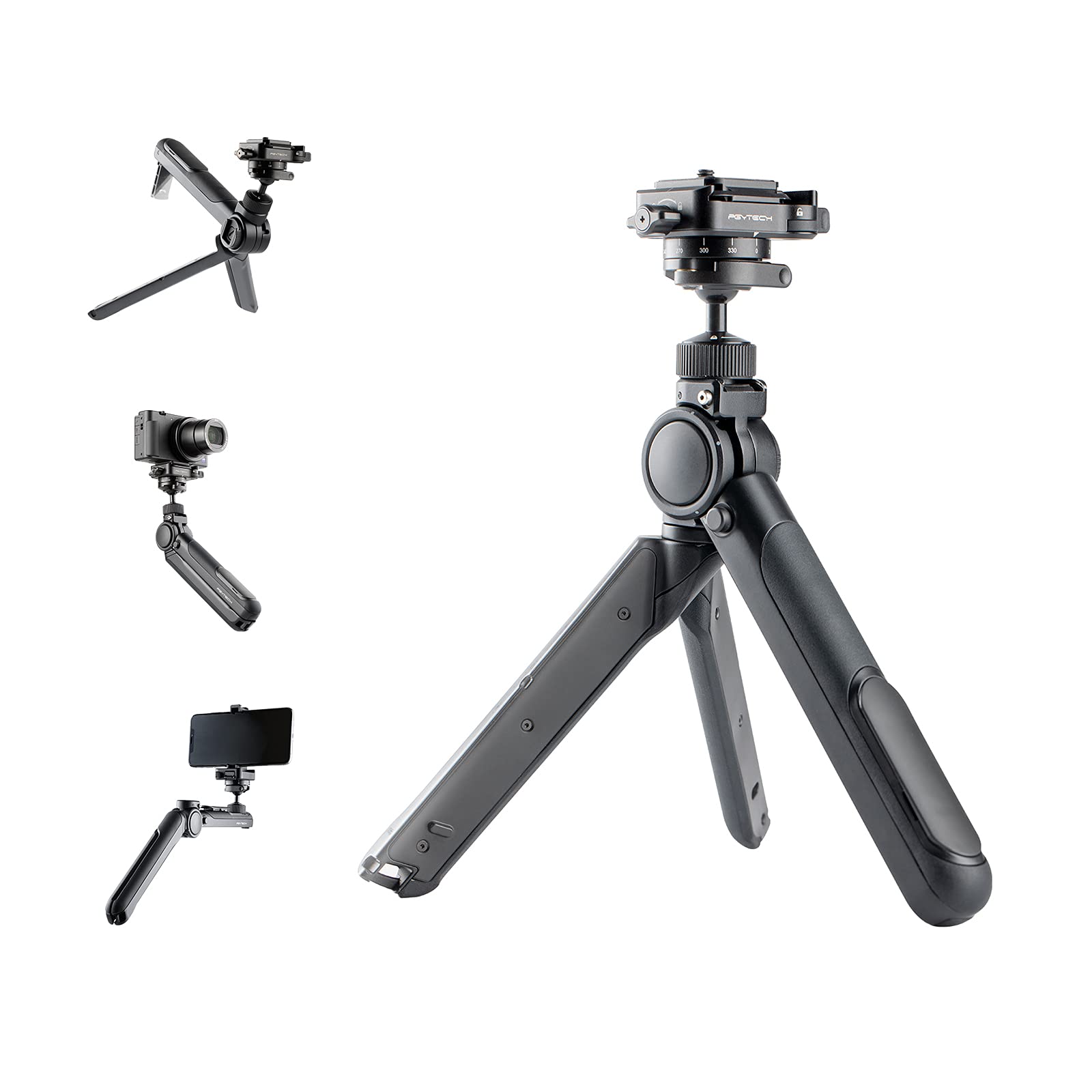 PGYTECH Mantispod Pro Stativ, Vlogging Tripod, Mini Flexibles Vlogger Stativ, 7 Aufnahmemodi geeignet für Smartphone iPhone/Vlog Stativ Kamera, DSLR, Canon, Sony, Nikon