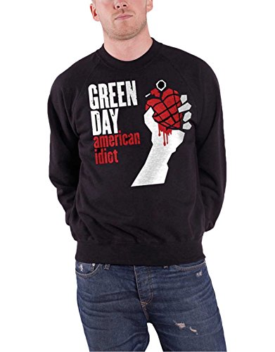 Green Day Sweatshirt American Idiot Band Logo Nue offiziell Herren Schwarz M