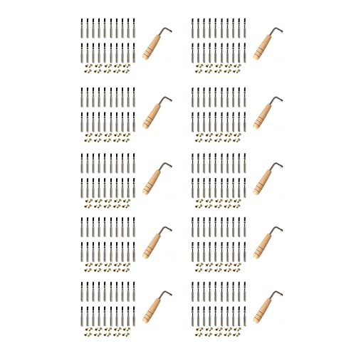 OUHUAN 200 Teilige Stimm Nägel und 200 Teilige Nieten mit L-Förmigem Stimm Schlüssel