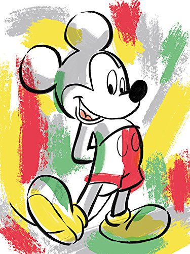 Mickey Mouse Paint Stripes, 60 x 80 cm, Leinwanddruck