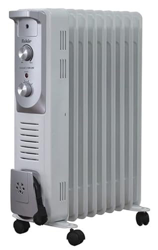 Fakir OR-09 Trend/Ölradiator mit 9 Rippen, Elektro-Heizung mit 4 Heizstufen, Thermostat, 4 Lenkrollen - 2.000 Watt Perlgrau (1500, watts)