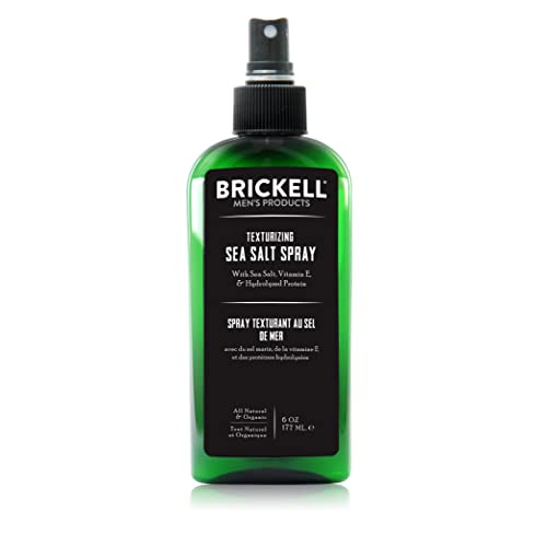 Brickell Men's Texturizing Sea Salt Spray - Natürlich & organisch - Alkoholfrei - Männer Texturspray für mehr Volumen und den ultimativen Surfer und Beachlook - Salzspray für Haare, 177mL