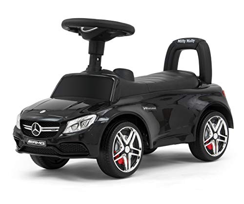 Milly Mally Mercedes-AMG C63 Coupe S Rutscher, Auto für Kinder ab 1 Jahr, interaktives Rutscherauto mit Hupe und Motorgeräuschen Schwarz