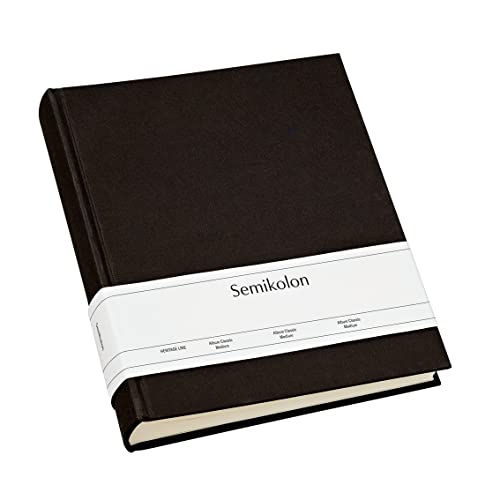 Semikolon 351008 Foto-Album Classic Medium – 21,6 x 25,5 cm – 80 Seiten cremefarben, für 160 Fotos – black schwarz