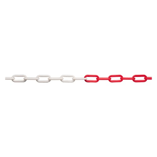 Absperrkette Warnkette Kunststoffkette 8mm rot weiß 10m/20m/30m/40m/50m (30, Meter lang)