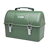 Stanley Classic Lunch Box 9.5L - Lunchbox aus Edelstahl mit Griff - BPA Frei Food-Behälter - Platz für Thermosflasche oder Reisebecher - Hammertone Green