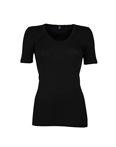 DILLING Merino T-Shirt für Damen - aus 100% Bio-Merinowolle Schwarz 38