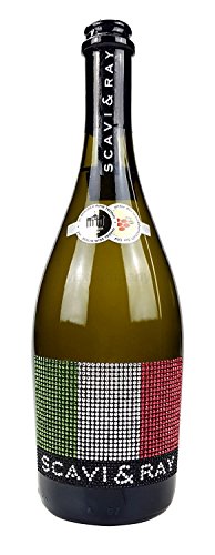 Scavi & Ray Prosecco Frizzante 0,75l (10,5% Vol) mit Bling Bling Italien Flagge -[Enthält Sulfite]