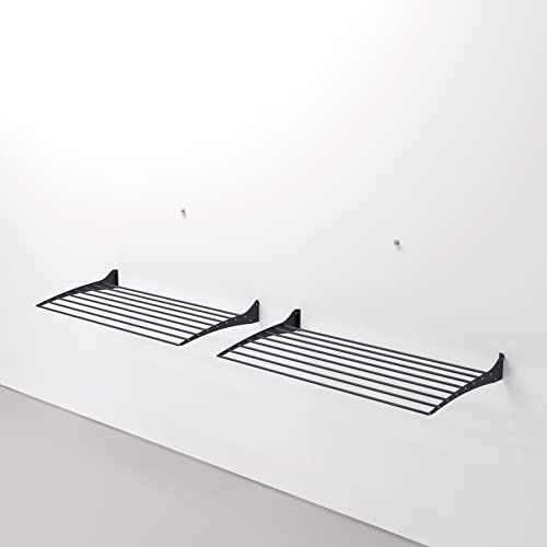 Foxydry Fold Wäscheständer für die Wand, vertikaler Wäscheständer für den Innen- und Außenbereich aus Aluminium und Stahl (2X 80 cm, Schwarz (Black))