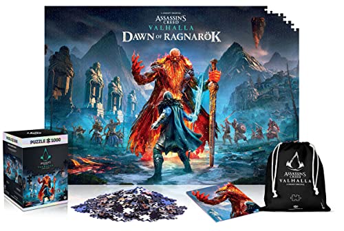 Assassin's Creed Valhalla: Dawn of Ragnarok - Puzzlespiel mit 1000 Teilen und den Maßen 68 cm x 48 cm | inklusive Poster und Tasche | Spiel-Artwork für Erwachsene und Teenager