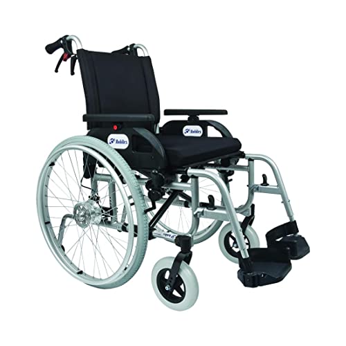 FabaCare Rollstuhl mit Trommelbremse Dolphin 271440, Leichtgewichtrollstuhl, Sitzbreite 40 cm, bis 150 kg, mit FabaCare Easy To Clean Spezialversiegelung