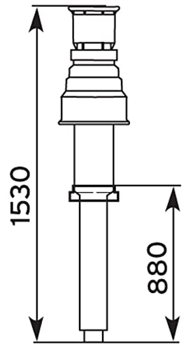 Vaillant 303200 Dachdurchführung senkrecht, 80/125mm, PPs, schwarz