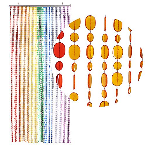 HAB & GUT -DV0222- Türvorhang OVAL, Mehrfarbig, 90 x 200 cm Perlenvorhang Pailettenvorhang