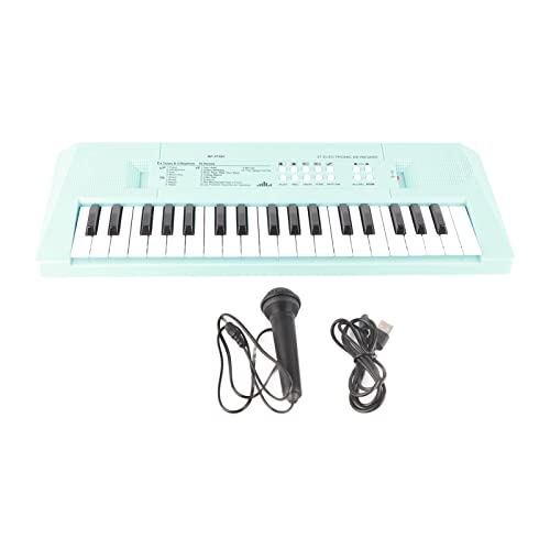 BF-3738C 37 Tasten Tastatur E-Piano mit Mikrofon und musikalischer Tastatur und Spielzeuggeschenk für Anfänger, Kinder und Studenten(Blau)