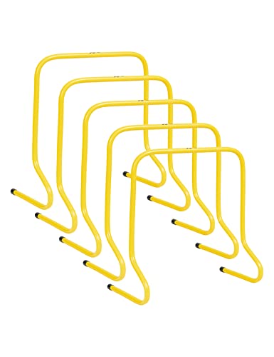 JELEX Agility Trainingshürden 5er-Set Verschiedene Größen, Koordinationshürden Trainingsequipment gelb, geeignet für Indoor und Outdoor Übungen aus robustem Kunststoffmaterial (50 cm)