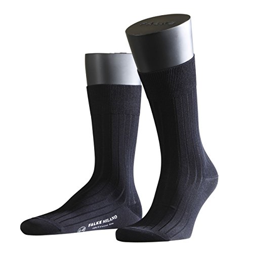 FALKE Herren Socken Milano, 97% Baumwolle, 1 Paar, Blau (Dark Navy 6370), Größe: 39-40