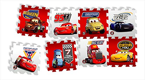 Knorrtoys 21013 - Tatamiz Puzzlematte "Cars - Race of a Lifetime" 8 Matten (16-tlg.)