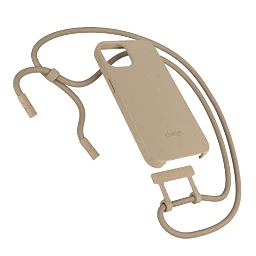 Woodcessories - Nachhaltige Handykette abnehmbar kompatibel mit iPhone 13 Hülle mit Band beige - antibakteriell, biologisch abbaubar