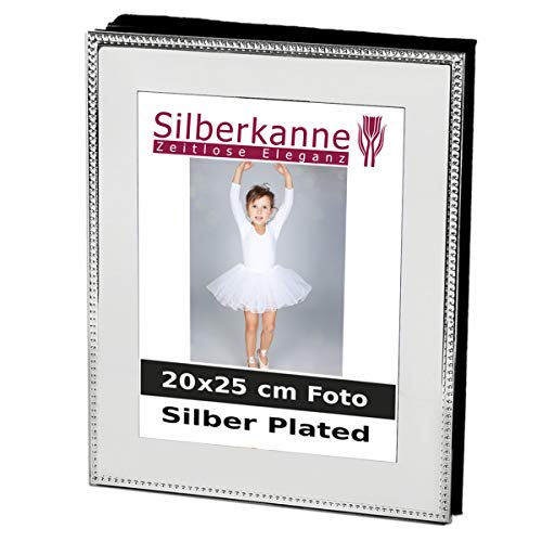 SILBERKANNE Fotoalbum für 20x25 cm Fotos Premium Silber Plated edel versilbert in Top Verarbeitung
