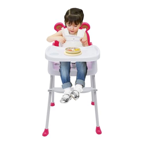 Baby-Hochstuhl Tisch und Stühle für Baby Essen Haus tragbar Kindersitz Multifunktionaler verstellbarer Vier-in-One Rosa