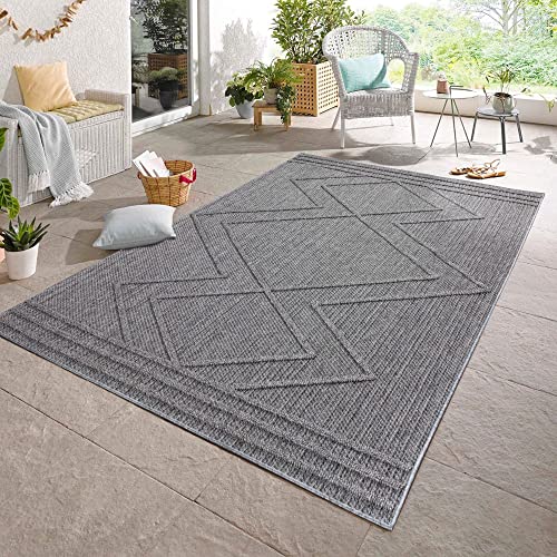 Carpetsale24 Teppich waschbar, Waschbare Orientteppiche, Rechteckig, grau Teppich, Hoch-Tief Effekt, Fußbodenheizung geeignet, Größe:160 cm x 230 cm
