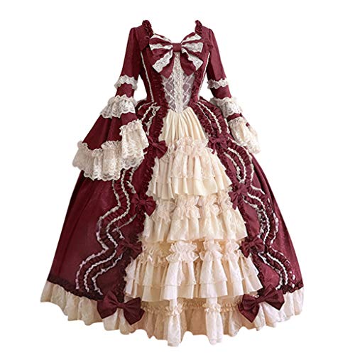 ZQTWJ Damen Mittelalter Gothic Kostüm Elegant Retro Kleider Gewand Viktorianisches Renaissance Prinzessin Barock Rokoko Kleidung SA216