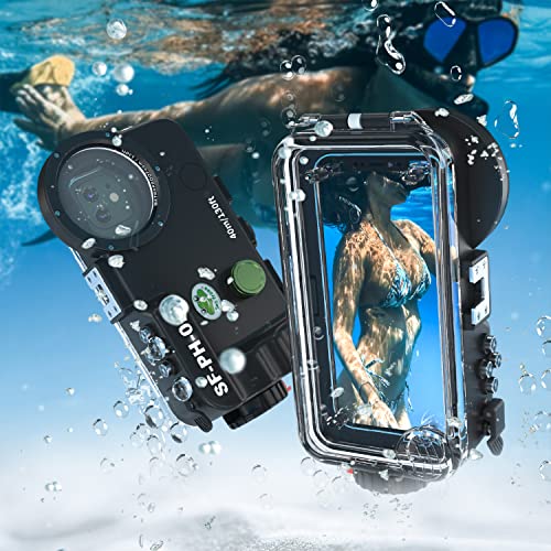 Starbea Unterwasser Handy Hülle wasserdichte Handyhülle für iPhone 14, 12/13 Pro 12/13 Pro Max, 12/13 Mini Waterproof Mobile Phone Case Zugriff auf Kamerasteuerung SFPH02
