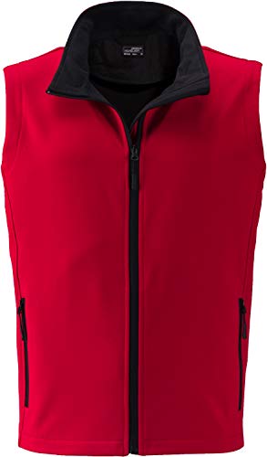 James & Nicholson Herren Men's Promo Softshell Vest Outdoor Weste, Rot (Red/Black), XXX-Large