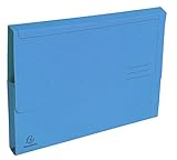 Exacompta 47672E 50er Pack Recycling-Aktenmappen Forever mit Verschlußklappe für DIN A4 Blauer Engel Sammelmappe Dokumentenmappe Einschlagmappe blau