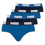 PUMA Basic Brief Men Herren Unterhose Pant Unterwäsche 4er Pack, Farbe:420 - True Blue, Bekleidungsgröße:XL