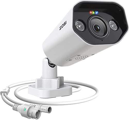 ZOSI 5MP PoE IP Überwachungskamera mit Personen-/Fahrzeugerkennung, Zusatzkamera POE NVR System, Farbnachtsicht, Zwei-Wege-Audio, C182