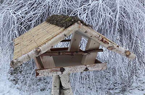 Vogelfutterhaus mit Reetdach Friesenhaus groß