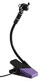 JTS CX-508W Elektret-Instrumentenmikrofon für Abnahme von Blasinstrumenten, Schwanenhals-Mikro zur einfachen Montage, Instrumenten-Verstärker inkl. Transport-Box und Windschutz, in Schwarz