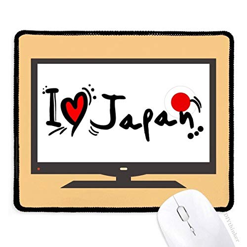 beatChong Ich Liebe Japan Wort Flaggen-Herz-Computer-Mausunterlage Griffige Gummi Mousepad Spiel Büro