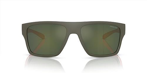 ARNETTE Herren An4330 Hijiki Square Sonnenbrille, Militärgrün/Hellgrün, verspiegeltes Petrol, 63 mm